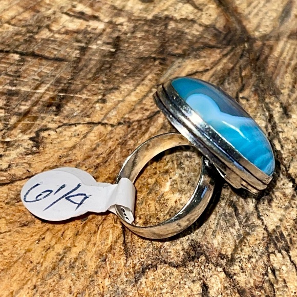 Banded Lace Agate Ring Size 6 1/4 - Picture 5 of 7